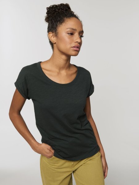 Tee-shirt pour femme en coton bio STTW112 en coloris black