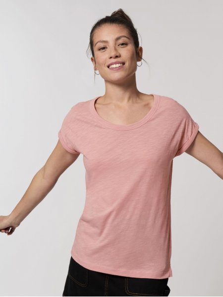 Tee-shirt pour femme en coton bio STTW112 en coloris canyon pink