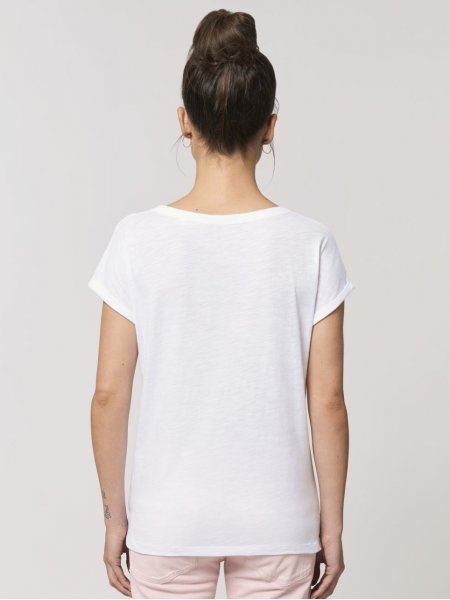 Dos du tee-shirt pour femme en coton bio STTW112 en coloris white