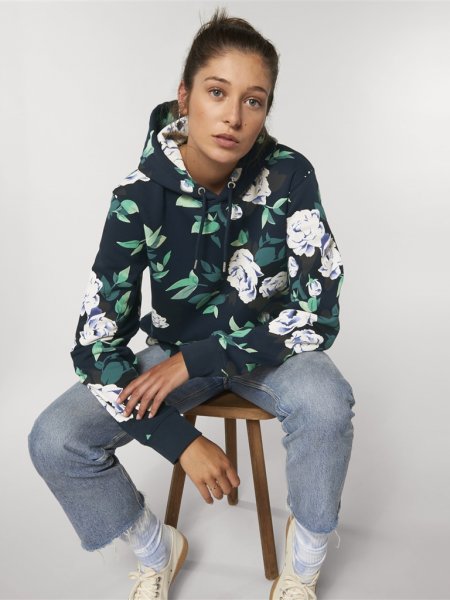 Sweat à capuche unisexe Cruiser en coton bio motif Floral Sweat à capuche unisexe Cruiser en coton bio motif Floral