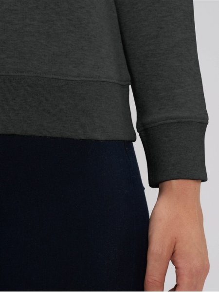 Détails poignet et taille sweat Tripster coloris Dark Heather Grey Zoom sur les détails du poignet et du bas du sweat Tripster en coloris Dark Heather Grey