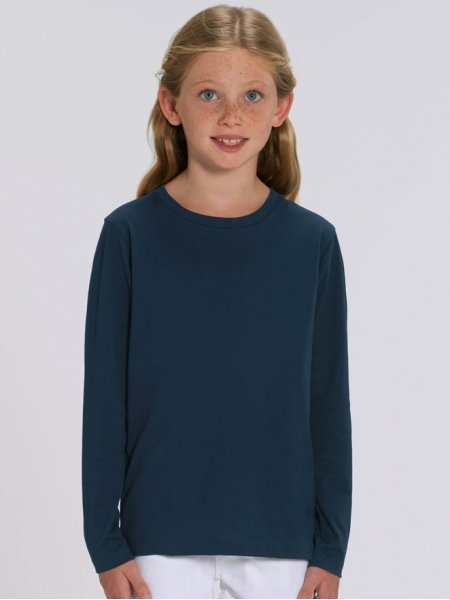 T-shirt manches longues pour enfant Mini Hopper en coloris French Navy porté par une petite fille