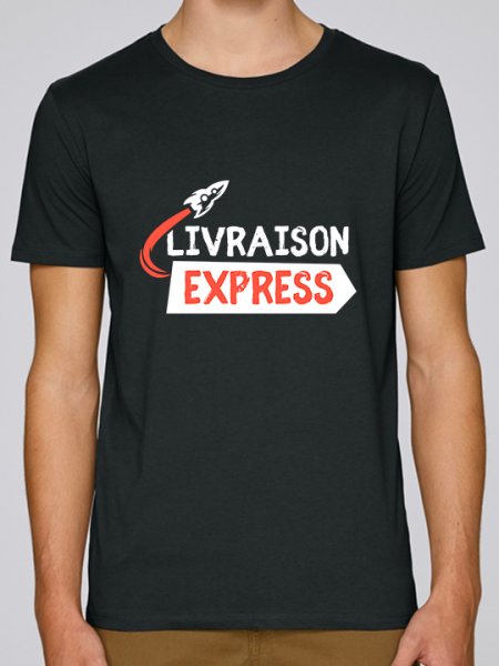 Le t-shirt bio à personnaliser livraison express en coloris Black