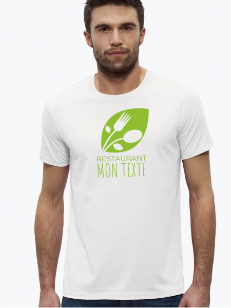 Exemple de logo imprimé sur un t-shirt Stanley / Stella blanc
