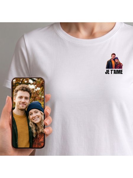 T-shirt unisexe Portrait film d'animation 3D depuis votre photo White
