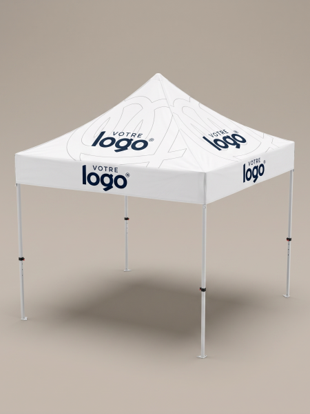 Gazebo Pliant 3x3 m - Tissu Drapeau Personnalisé