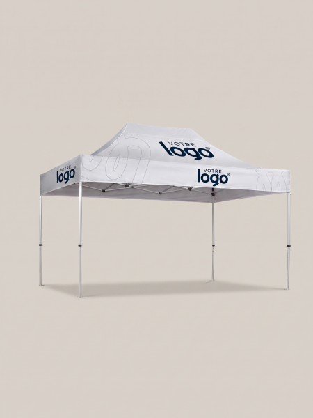 Gazebo Pliant 3x4,5 m - Tissu Drapeau Personnalisé