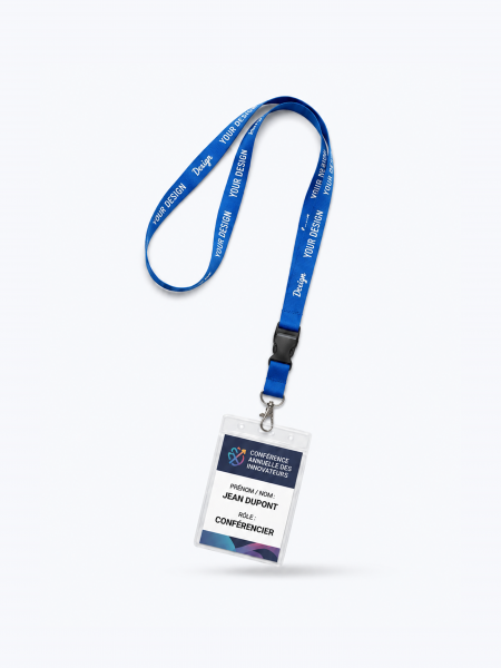 Tour de cou porte-badge avec mousqueton