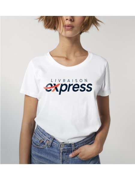 t-shirt bio femme en coloris blanc à personnaliser 