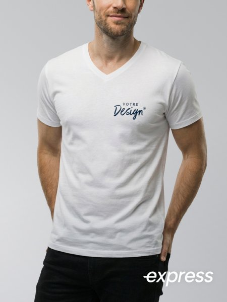 T-shirt col V personnalisable en livraison express T-shirt col V personnalisable en livraison express