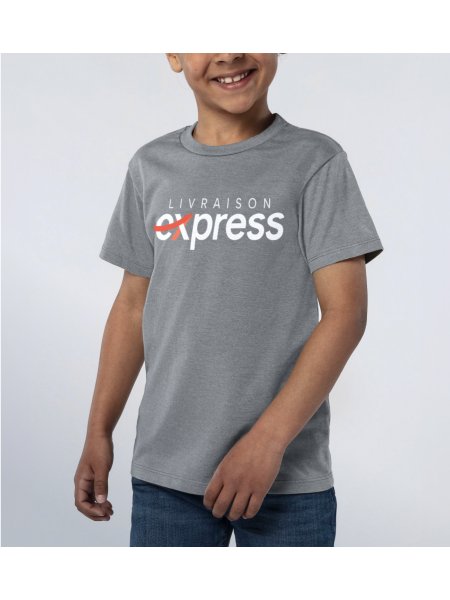 Le t-shirt enfant en livraison express en coloris heather grey à personnaliser avec votre logo 