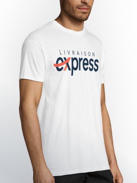 Le t-shirt blanc à personnaliser en livraison express avec logo personnalisé 