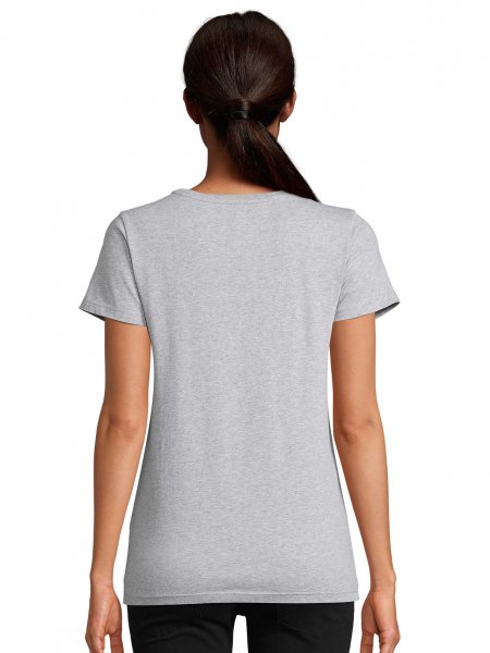 Dos du t-shirt pour femme fabriqué en France Lola en coloris Gris chiné