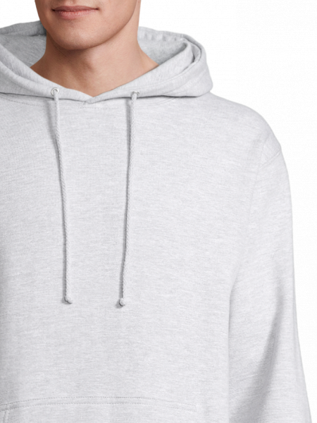 zoom face, sur la capuchedu sweat condor unisexe dans le coloris gris chiné zoom face, sur la capuchedu sweat condor unisexe dans le coloris gris chiné
