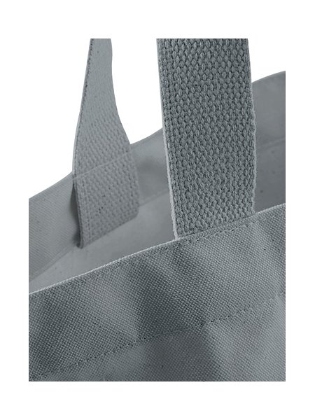 Zoom sur les détails du sac personnalisable WM850 en coton bio, coloris gris pur