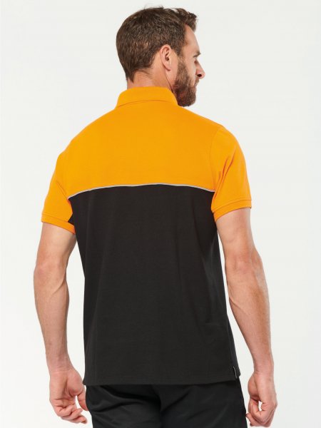 Dos du polo workwear bicolore WK210 personnalisable en coloris Orange