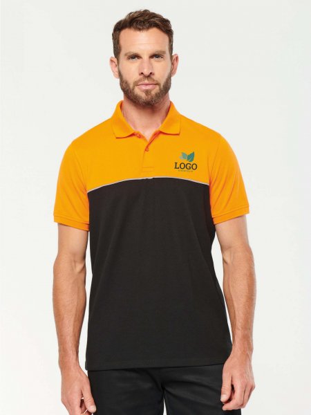 Polo workwear bicolore WK210 personnalisable en coloris Orange
