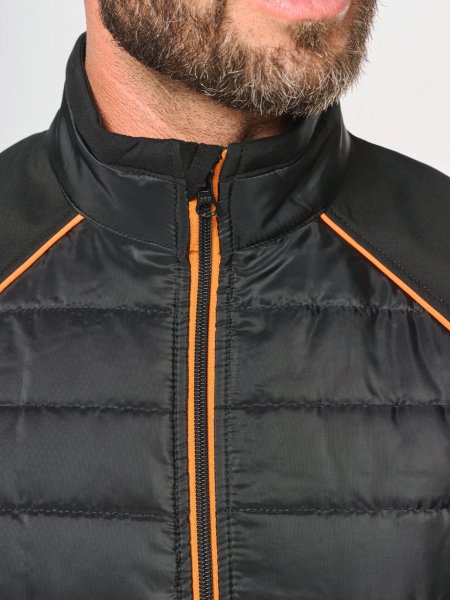 zoom sur le col du Bodywarmer Day To Day bi-matière unisexe personnalisable