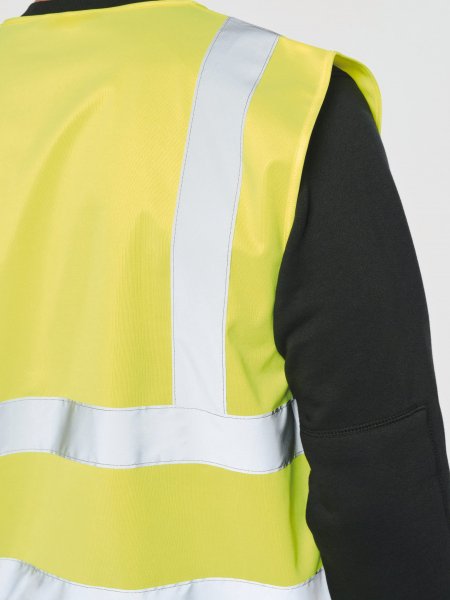zoom sur l'arrière du Gilet adulte haute visibilité unisexe personnalisable zoom sur l'arrière du Gilet adulte haute visibilité unisexe personnalisable