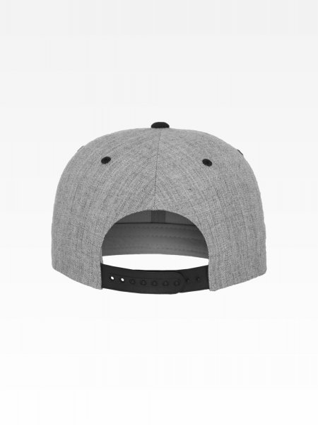 Casquette snapback bicolore Flexfit 6089MT Heather Grey Black, vue de dos Casquette snapback bicolore Flexfit 6089MT Heather Grey Black, vue de dos
