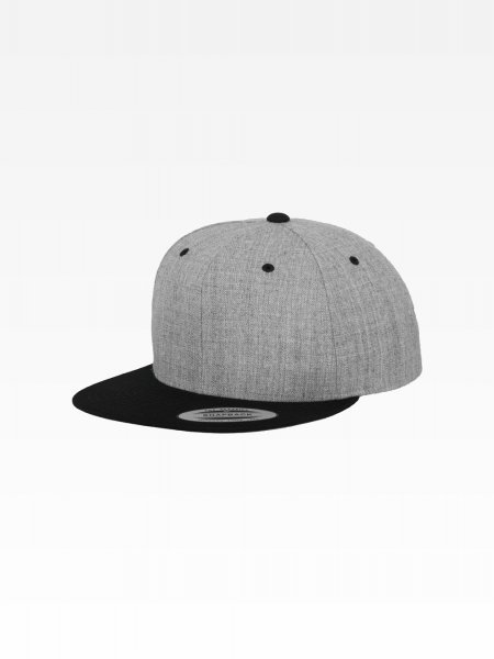 Casquette snapback bicolore Flexfit 6089MT Heather Grey Black, vue trois quarts Casquette snapback bicolore Flexfit 6089MT Heather Grey Black, vue trois quarts
