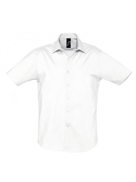 Chemise manches courtes stretch à personnaliser Blanc