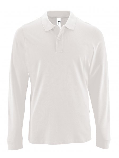 Polo homme manches longues à personnaliser Blanc