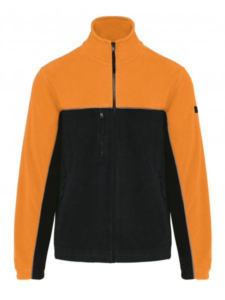 Veste polaire recyclée contrastée à personnaliser Black / Orange