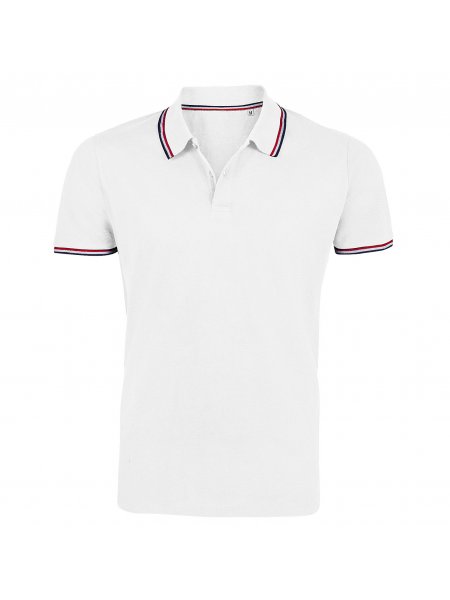 Polo tricolore à personnaliser Blanc