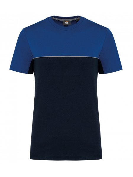 T-shirt bicolore unisexe à personnaliser Navy / Royal Blue