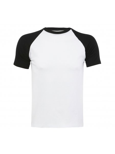 T-shirt baseball homme personnalisé Blanc/Noir