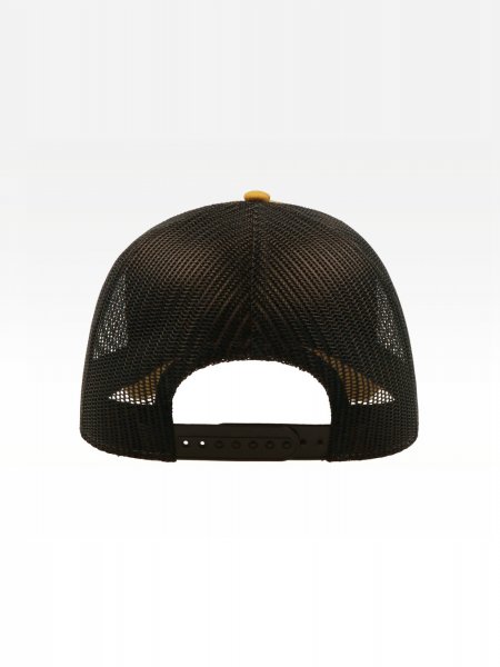 Casquette trucker premium AT085 à personnaliser, vue de dos, filet noir et bride réglable