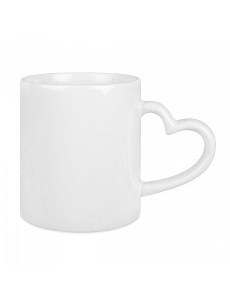 Mug avec poignée en cœur à personnaliser Blanc