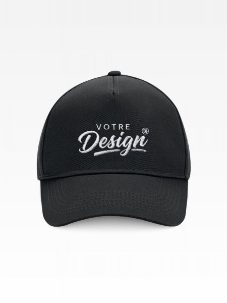 Exemple de marquage personnalisé sur la casquette 5 panneaux B15 Exemple de marquage personnalisé sur la casquette 5 panneaux B15