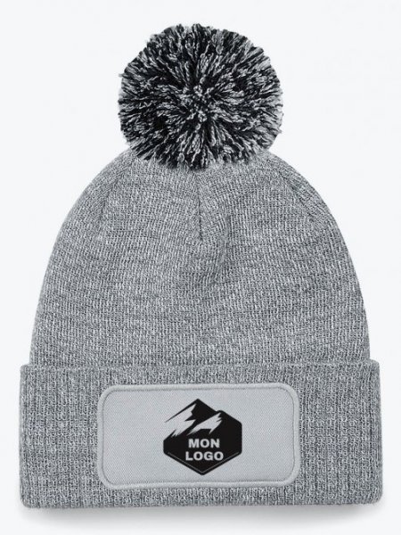 Bonnet Snowstar Patch en coloris Heather grey / Black Bonnet Snowstar Patch en coloris Heather grey / Black