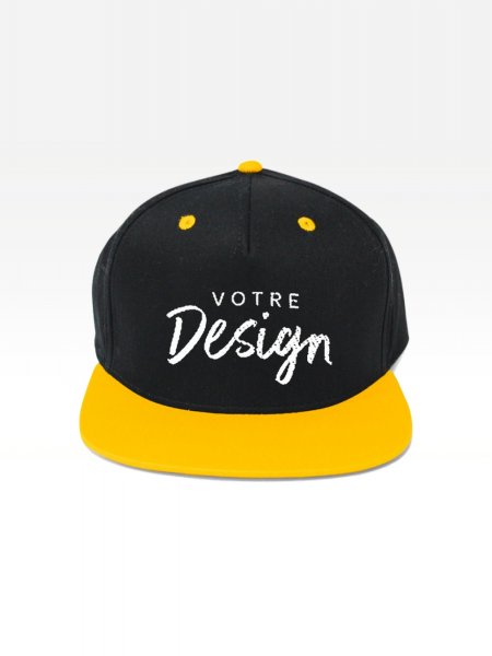Exemple de marquage personnalisé sur la casquette Snapback contrastée B610C Exemple de marquage personnalisé sur la casquette Snapback contrastée B610C