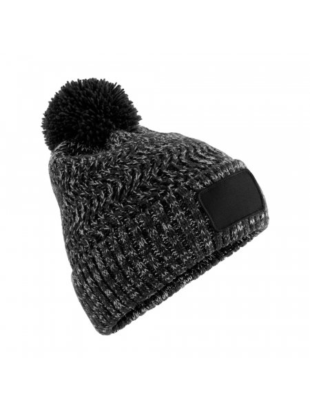 Bonnet Ramble Pom Beanie patch Black Twist