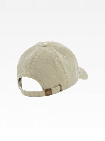 Casquette vintage personnalisable, vue de dos avec sangle et boucle laiton, coloris Vintage Stone Casquette vintage personnalisable, vue de dos avec sangle et boucle laiton, coloris Vintage Stone