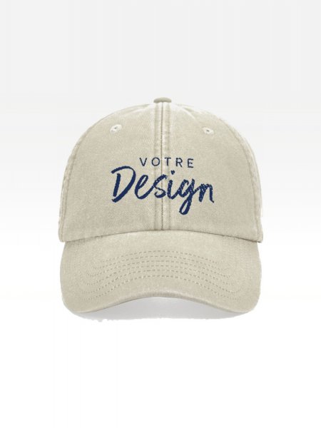 Exemple de marquage personnalisé sur la casquette vintage BF655 Exemple de marquage personnalisé sur la casquette vintage BF655
