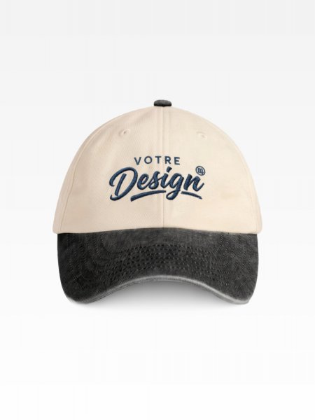 Exemple de marquage personnalisé sur la casquette contrastée vintage BF673