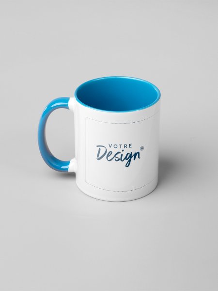 Mug bicolore personnalisé avec votre design dans la zone de personnalisation