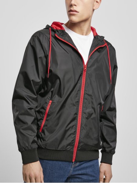 Veste coupe-vent personnalisable Windrunner en coloris Black/Red Veste coupe-vent personnalisable Windrunner en coloris Black/Red