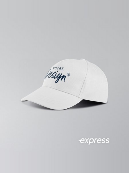 Exemple de marquage personnalisé sur la casquette Express CASEXPRESS Exemple de marquage personnalisé sur la casquette Express CASEXPRESS