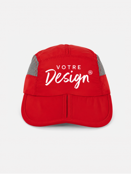 Casquette de sport pliable KP206 Red / Grey personnalisable, vue de face Casquette de sport pliable KP206 Red / Grey personnalisable, vue de face