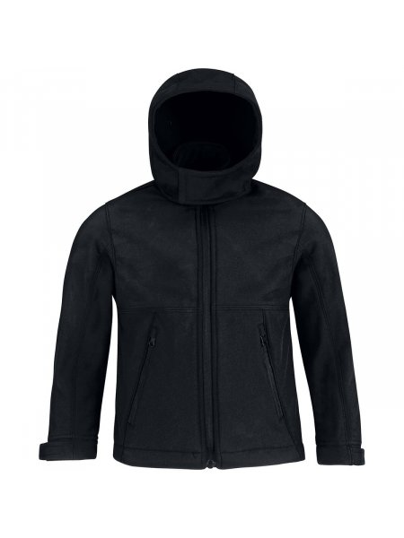 Veste enfant softshell capuche Black