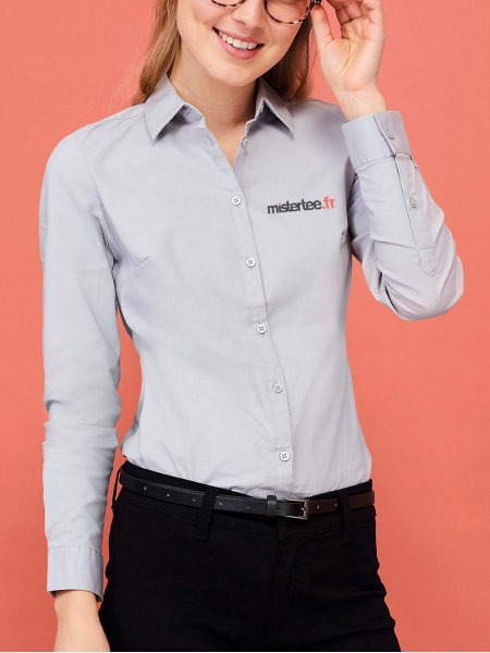 Exemple de logo floqué sur la chemise pour femme Blake Women en coloris Gris perle Exemple de logo floqué sur la chemise pour femme Blake Women en coloris Gris perle