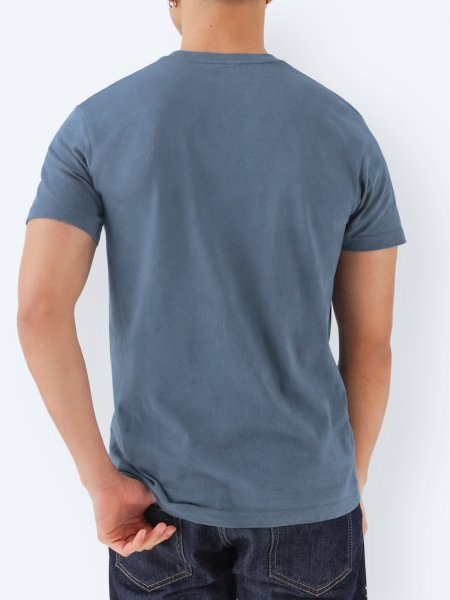 Dos du t-shirt E190 Dos du t-shirt E190 à manches courtes et col rond en tissu épais à personnaliser en coloris stone blue