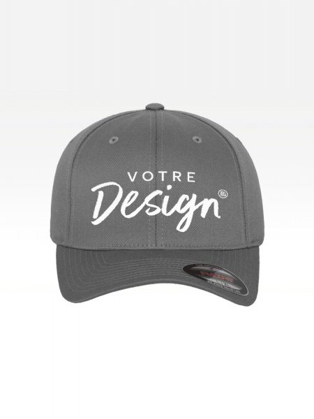 Exemple de marquage personnalisé sur la casquette - Flexfit Wooly FX6277