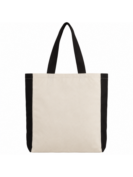 Sac cabas bicolore à personnaliser Natural / Black
