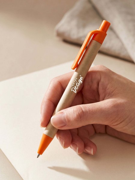 Stylo bille à poussoir en plastique de maïs biodégradable personnalisable